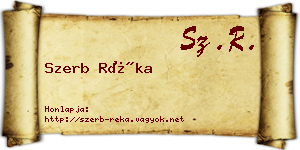 Szerb Réka névjegykártya